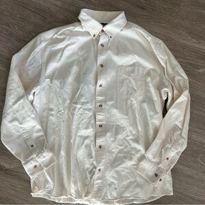 Croft & Barrow cream long sleeve button down shirt XLT